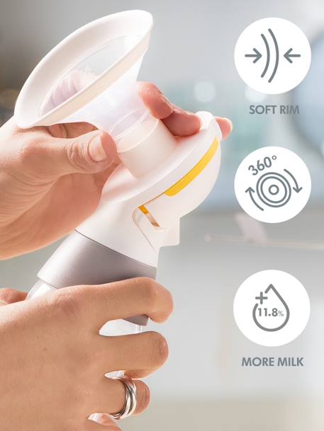 Tire-lait électrique double rechargeable Swing Maxi + 2 téterelles blanc/jaune 3 - vertbaudet enfant 