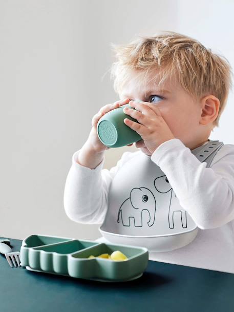 Assiette Stick&Stay Croco en silicone VERT 4 - vertbaudet enfant 