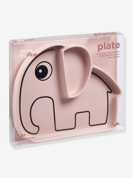 Assiette DONE BY DEER Stick&Stay Elephant en silicone BLEU+Jaune moutarde+ROSE 9 - vertbaudet enfant 