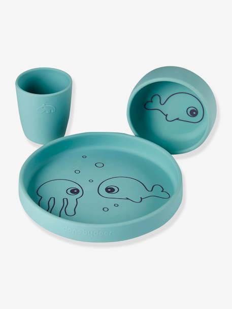 Coffret repas 3 pièces DONE BY DEER Sea Friends en silicone BLEU+ROSE 4 - vertbaudet enfant 