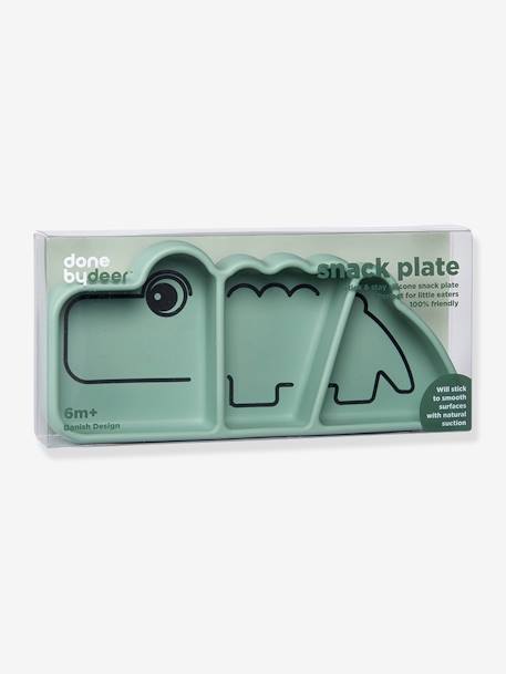 Assiette Stick&Stay Croco en silicone VERT 1 - vertbaudet enfant 