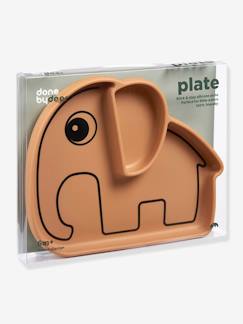 Puériculture-Repas-Vaisselle, coffret repas-Assiette DONE BY DEER Stick&Stay Elephant en silicone