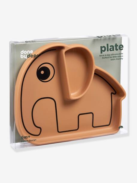 Assiette DONE BY DEER Stick&Stay Elephant en silicone BLEU+Jaune moutarde+ROSE 5 - vertbaudet enfant 