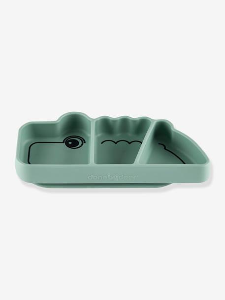 Assiette Stick&Stay Croco en silicone VERT 2 - vertbaudet enfant 