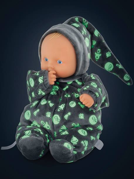 Poupée Babipouce Brille dans la nuit GRIS FONCE UNI AVEC DECOR 3 - vertbaudet enfant 
