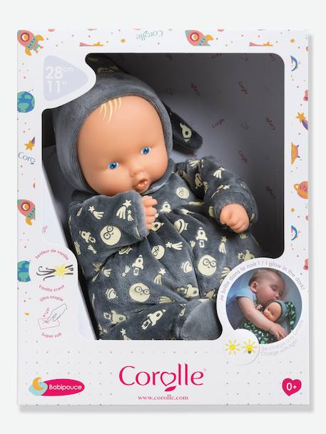 Poupée Babipouce Brille dans la nuit GRIS FONCE UNI AVEC DECOR 2 - vertbaudet enfant 
