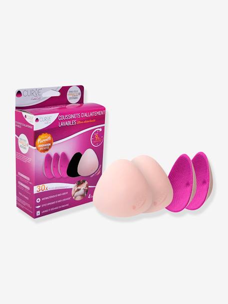 Lot de 2 paires de coussinets d'allaitement lavables CURVE Essentiel Plus jour by FUCHSIA 1 - vertbaudet enfant 