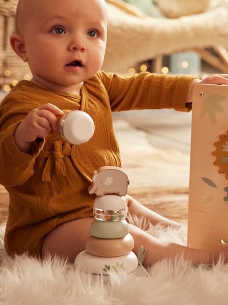 Tour à empiler en bois FSC® multicolore 2 - vertbaudet enfant 