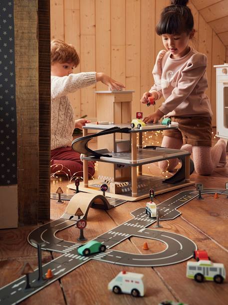 Garage en bois FSC® multicolore 3 - vertbaudet enfant 