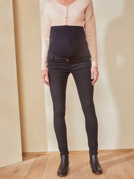 Jean de grossesse skinny bandeau sans couture Denim brut+Gris foncé 15 - vertbaudet enfant 