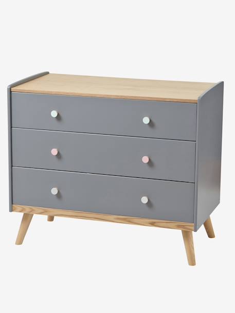 Commode avec poignées personnalisables LIGNE CONFETTI blanc+gris+Vert 8 - vertbaudet enfant 