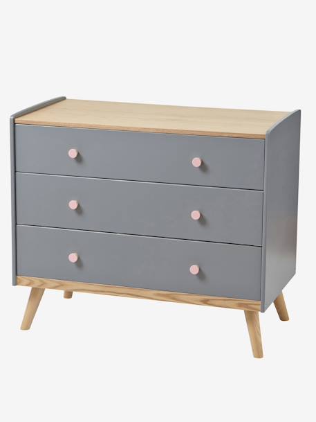 Commode avec poignées personnalisables LIGNE CONFETTI blanc+gris+Vert 10 - vertbaudet enfant 