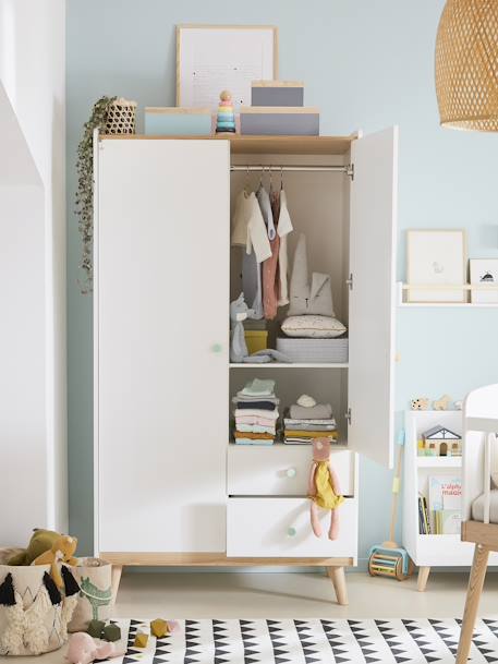 Armoire 2 portes CONFETTI blanc+Vert 2 - vertbaudet enfant 