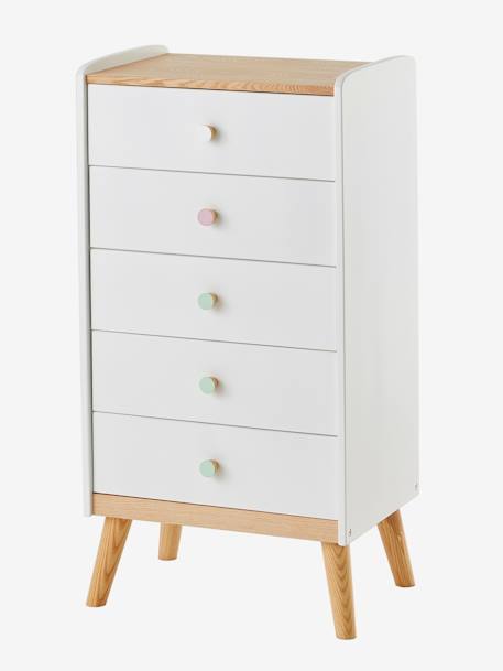 Commode semainier avec poignées personnalisables CONFETTI blanc 3 - vertbaudet enfant 