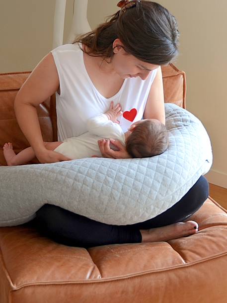 Coussin de maternité et d'allaitement Big Flopsy Brique+cacao+Gris chiné+Lin+marron imprimé+vert 7 - vertbaudet enfant 