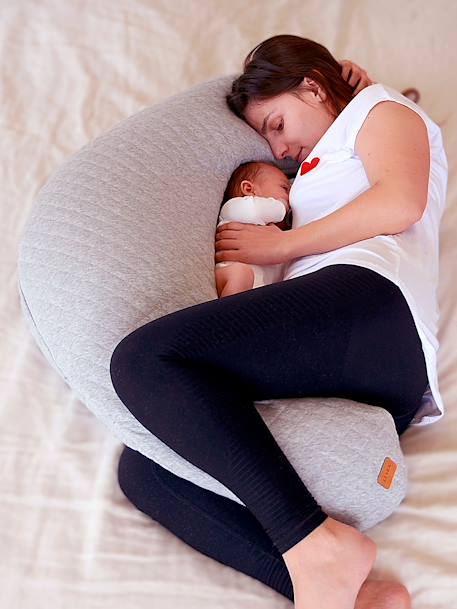 Coussin de maternité et d'allaitement Big Flopsy Brique+cacao+Gris chiné+Lin+marron imprimé+vert 6 - vertbaudet enfant 