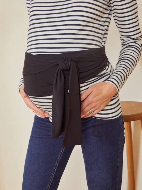 Ceinture maternité en maille à nouer noir 4 - vertbaudet enfant 