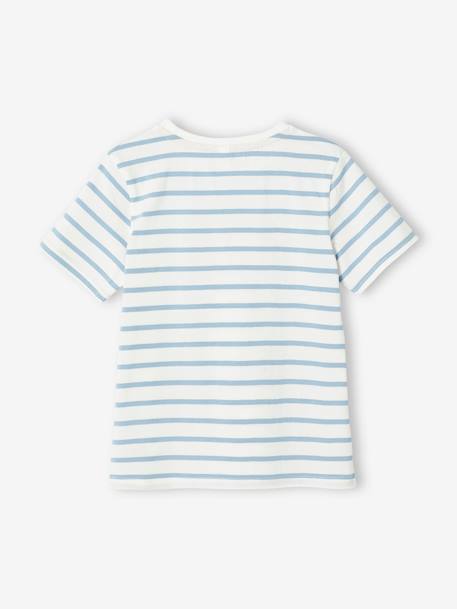 T-shirt rayé garçon manches courtes rayé bleu+rayé vert 2 - vertbaudet enfant 