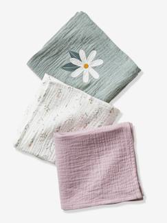 Idées cadeaux bébés et enfants-Lot de 3 langes en gaze de coton DOUCE PROVENCE