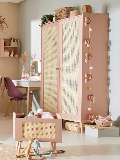 Armoire cannage POÉSIE rose+vert 1 - vertbaudet enfant 