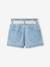 Short bébé fille paperbag avec ceinture imprimée denim bleached 6 - vertbaudet enfant 