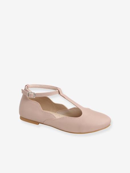 Ballerines salomés fille blanc nacre+rose pâle 14 - vertbaudet enfant 