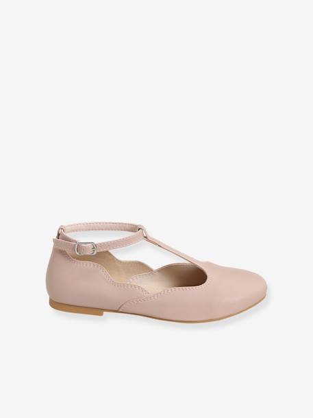 Ballerines salomés fille blanc nacre+rose pâle 15 - vertbaudet enfant 