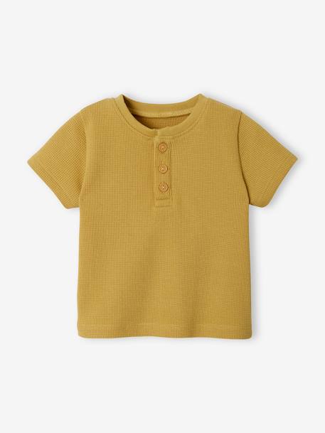 T-shirt tunisien bébé nid d’abeille bébé jaune 1 - vertbaudet enfant 