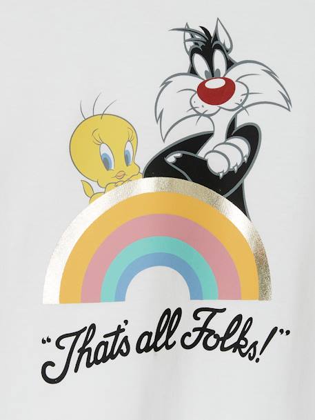 T-shirt fille Looney Tunes® Titi et Grosminet Blanc 3 - vertbaudet enfant 