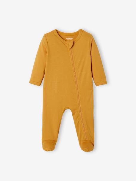 Lot de 3 pyjamas bébé en jersey ouverture zippée BASICS lot anthracite+lot ivoire+lot moutarde 23 - vertbaudet enfant 