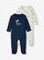 Lot de 2 pyjamas bébé en molleton ouverture zippée lot bleu jean 1 - vertbaudet enfant 