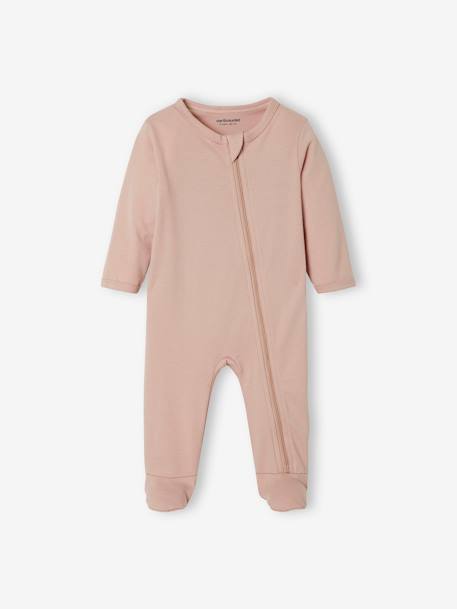 Lot de 3 pyjamas bébé en jersey ouverture zippée BASICS lot ivoire 4 - vertbaudet enfant 