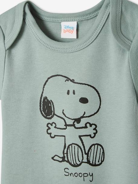 Lot de 2 bodies bébé garçon Snoopy Peanuts® Sauge et blanc 5 - vertbaudet enfant 