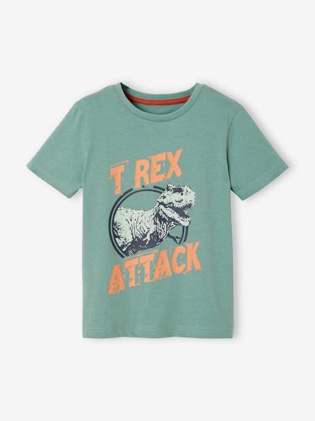 Tee-shirt dinosaure garçon manches courtes ECRU+sauge 5 - vertbaudet enfant 