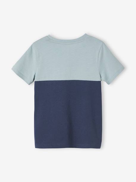T-shirt garçon coloblock manches courtes ardoise+menthe+orange+vert anglais 4 - vertbaudet enfant 