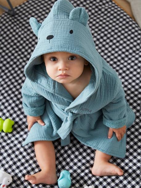 Peignoir bébé animal en gaze de coton bio* personnalisable rose+vert 9 - vertbaudet enfant 