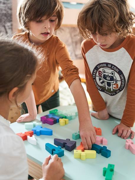 Puzzle géant crocodile alphabet en bois FSC® multicolore 4 - vertbaudet enfant 