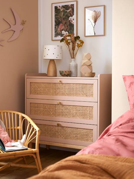 Commode en cannage POÉSIE rose+vert 5 - vertbaudet enfant 