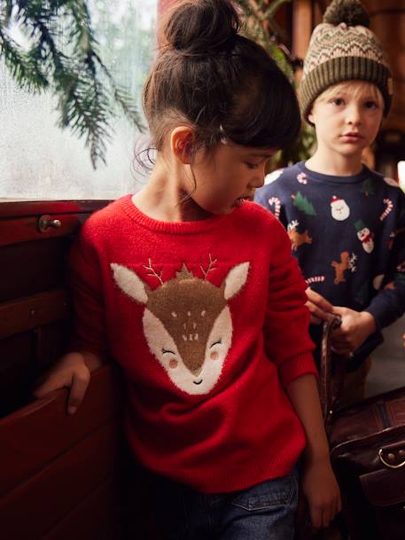 Coffret de Noël pull fille motif biche et barrette assortie rouge 7 - vertbaudet enfant 