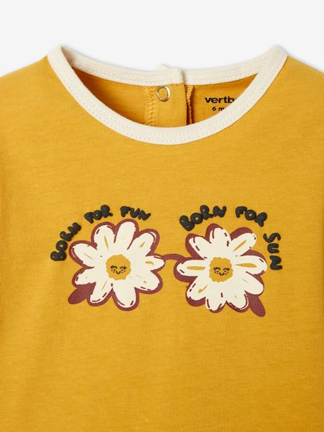 T-shirt marguerites bébé manches courtes ocre 3 - vertbaudet enfant 