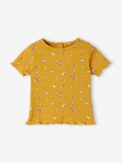 Bébé-T-shirt à fleurs en maille côtelée bébé