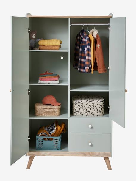 Armoire 2 portes CONFETTI blanc+Vert 18 - vertbaudet enfant 