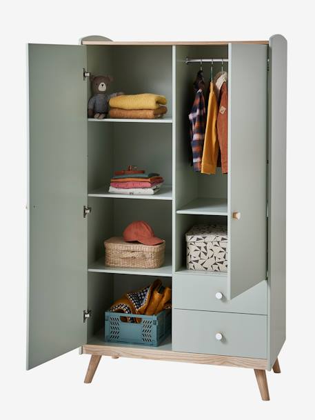 Armoire 2 portes CONFETTI blanc+Vert 16 - vertbaudet enfant 