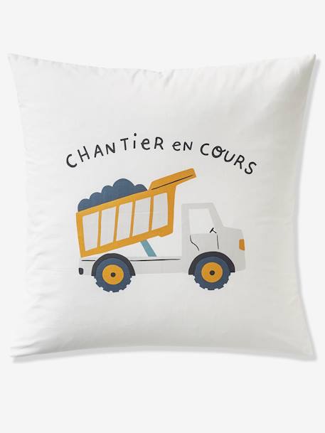 Parure housse de couette enfant et taie d'oreiller QUEL CHANTIER ! écru / multicolore 5 - vertbaudet enfant 