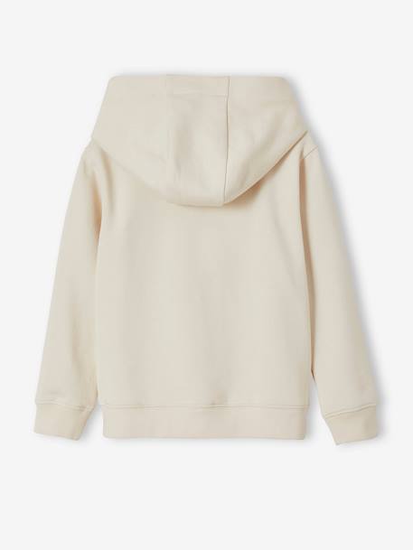 Sweat garçon zippé à capuche animation rayures Beige chiné 3 - vertbaudet enfant 
