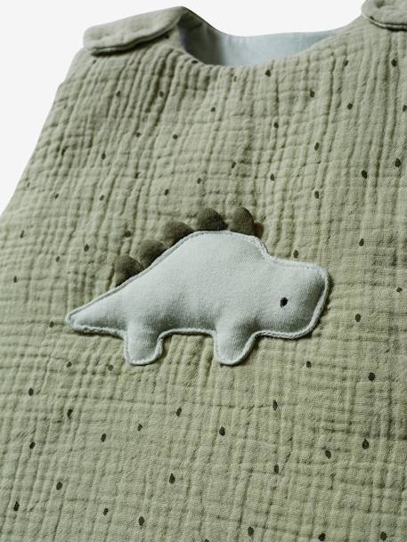 Gigoteuse sans manches en gaze de coton PETIT DINO kaki 3 - vertbaudet enfant 