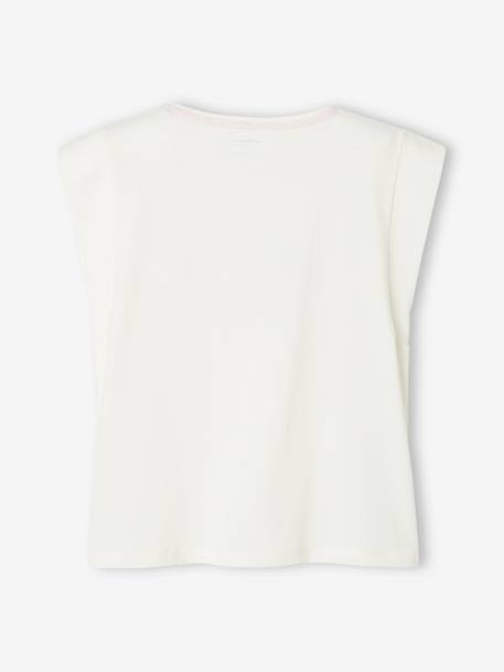 T-shirt fille motif city détails pailletés écru+rose mauve 2 - vertbaudet enfant 
