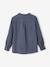 Chemise col Mao en coton/lin garçon manches retroussables Bleu moyen 3 - vertbaudet enfant 