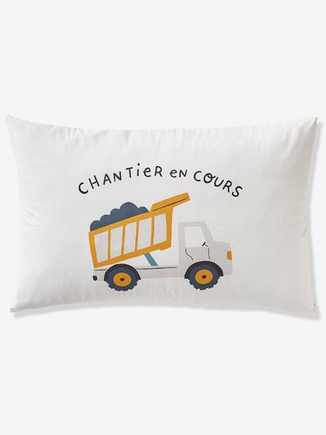 Parure housse de couette enfant et taie d'oreiller QUEL CHANTIER ! écru / multicolore 6 - vertbaudet enfant 