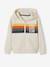 Sweat garçon zippé à capuche animation rayures Beige chiné 2 - vertbaudet enfant 